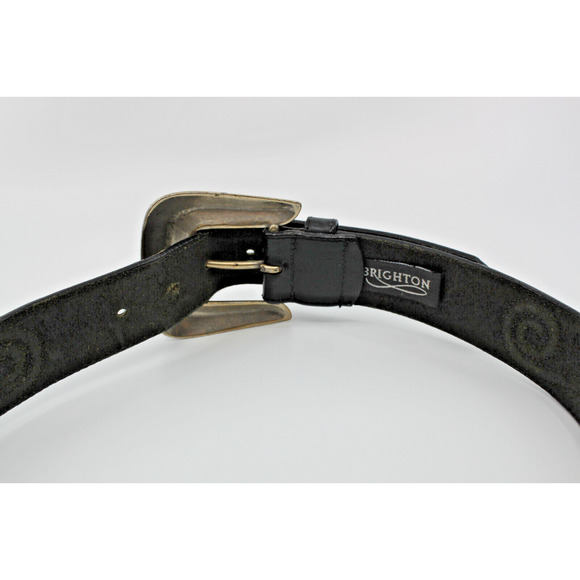 A6 BRIGHTON Leather Western Buckle Belt Sz M - Picture 3 of 4